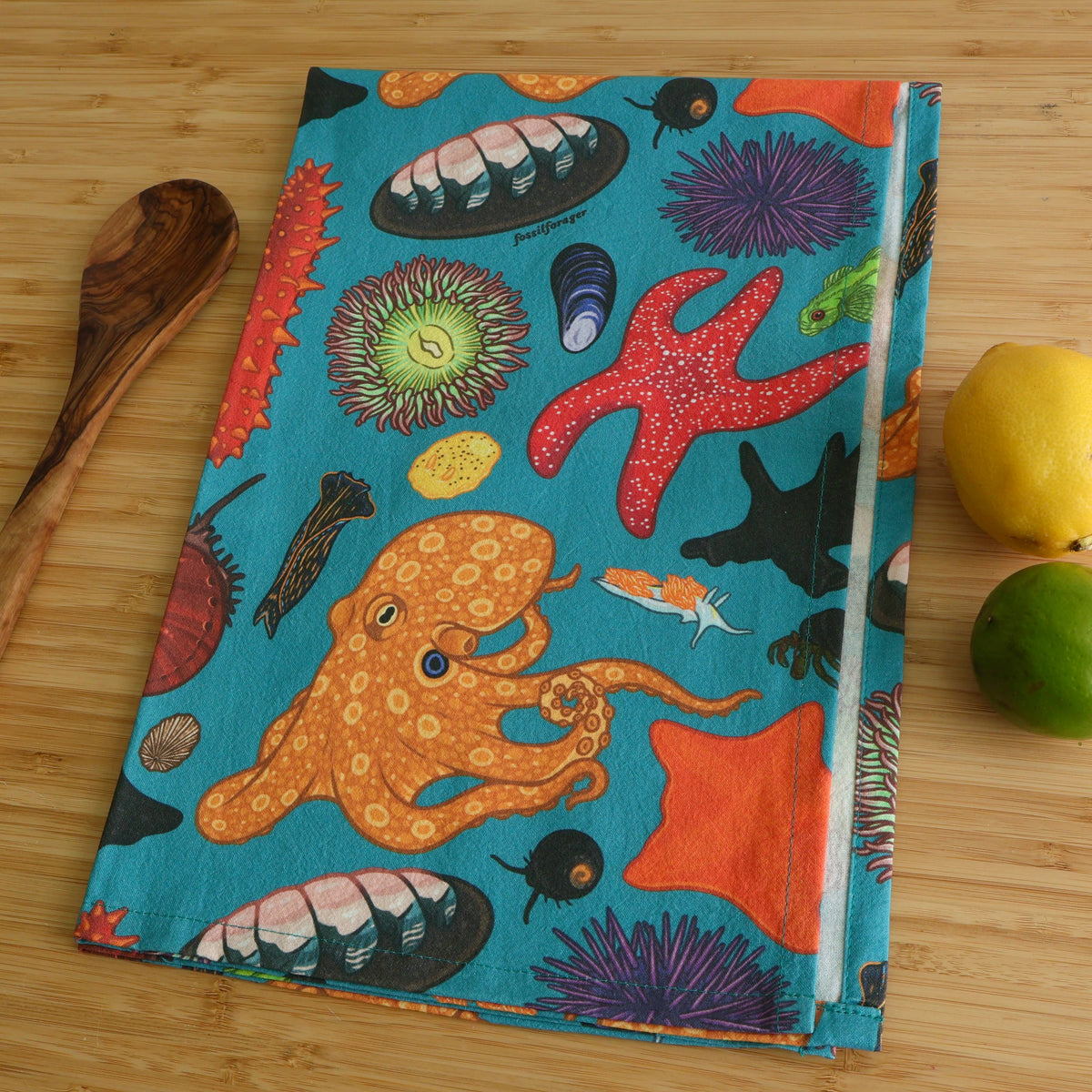 Intertidal Creatures Tea Towel