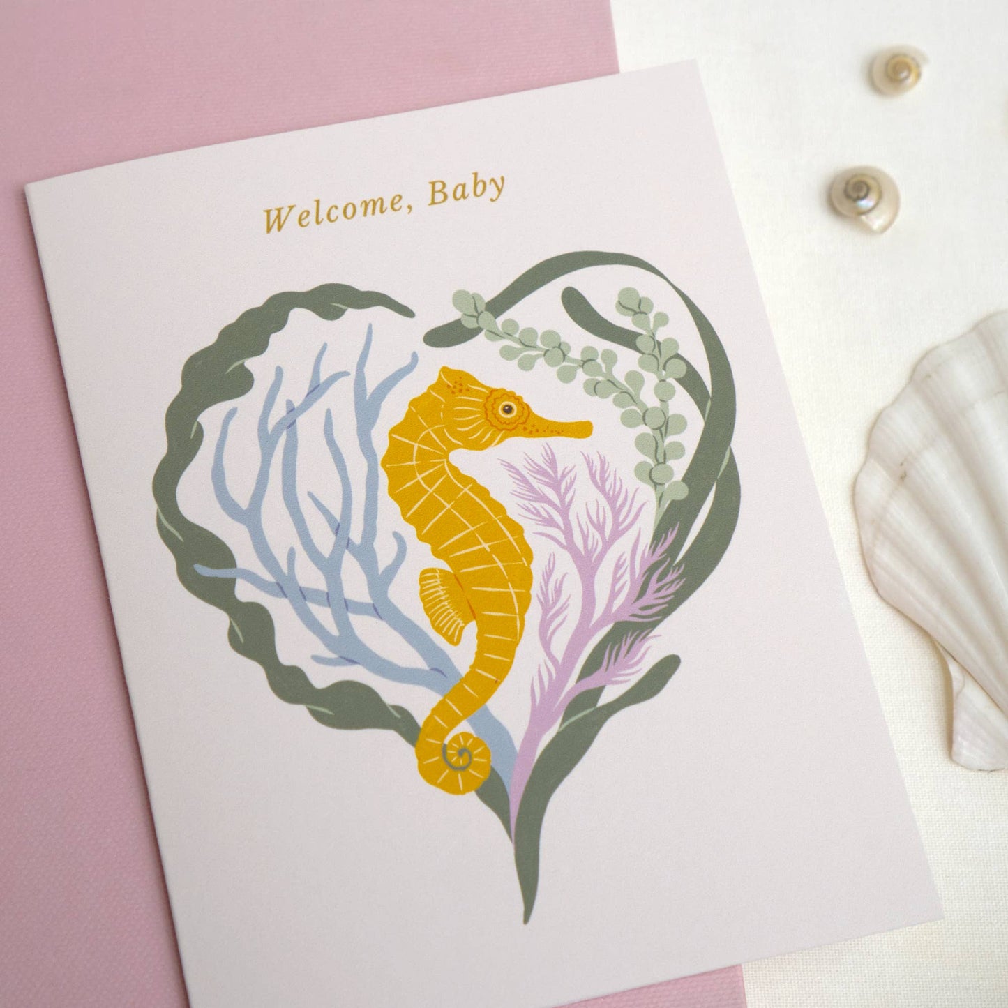 Welcome Baby Seahorse Greeting Card
