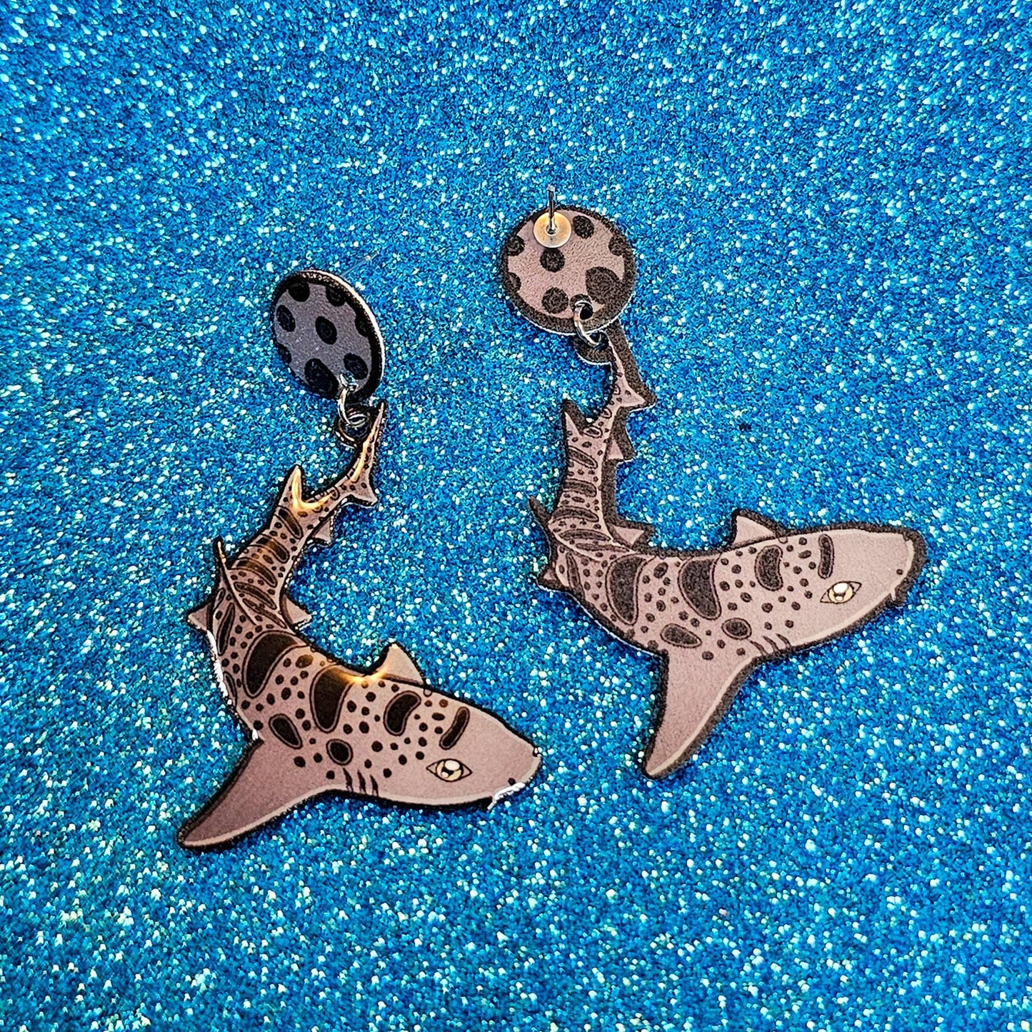 Leopard Shark Dangle Earrings | Fun Marine Life Jewelry
