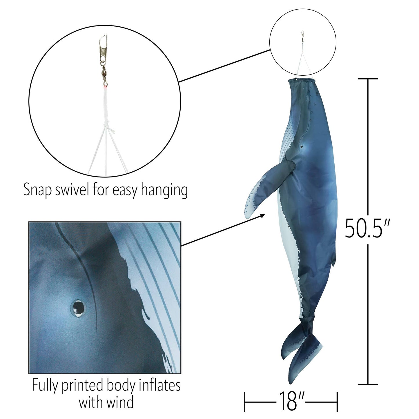 Humpback Whale 48" Fish Windsock