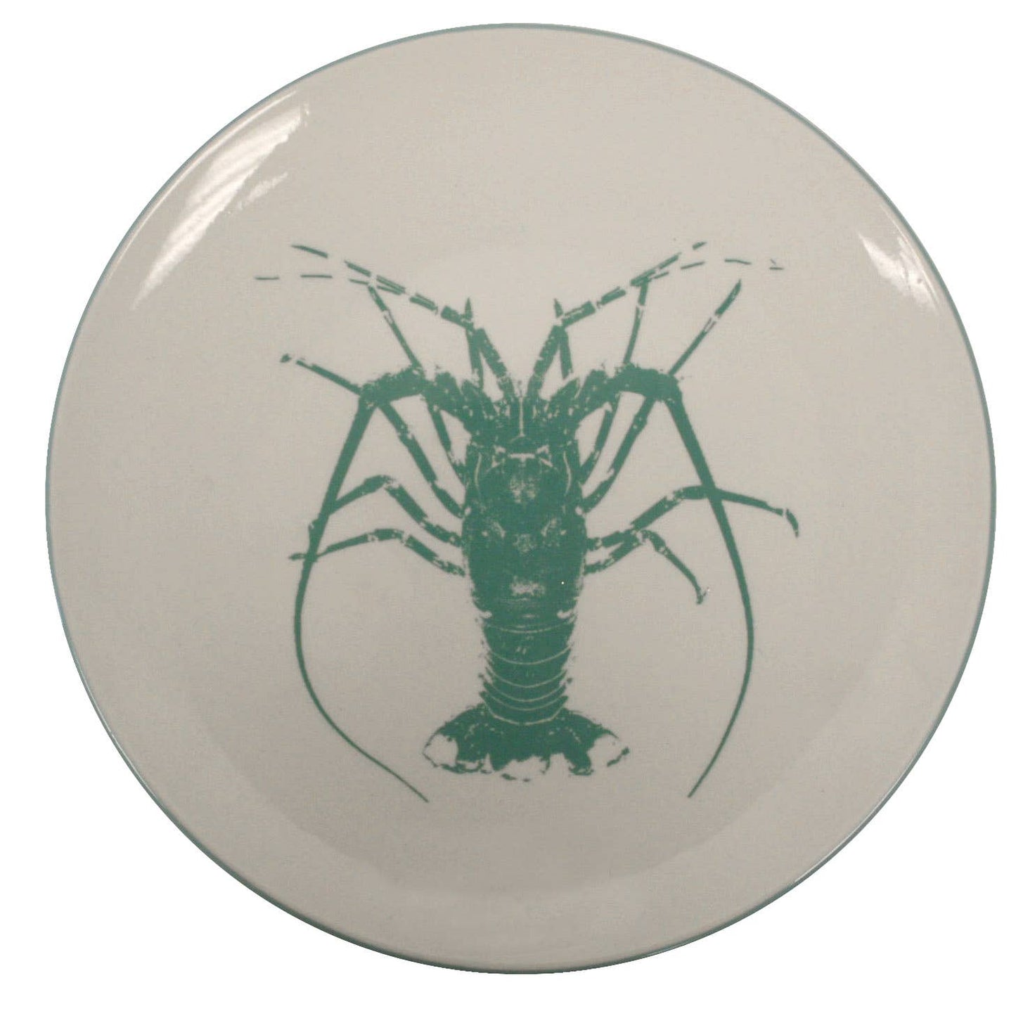 Round Ceramic Teal Blue Lobster Plate