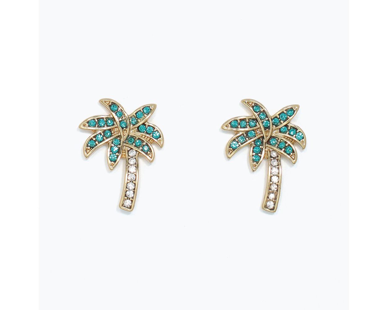 Earrings-Palm Tree with Crystals