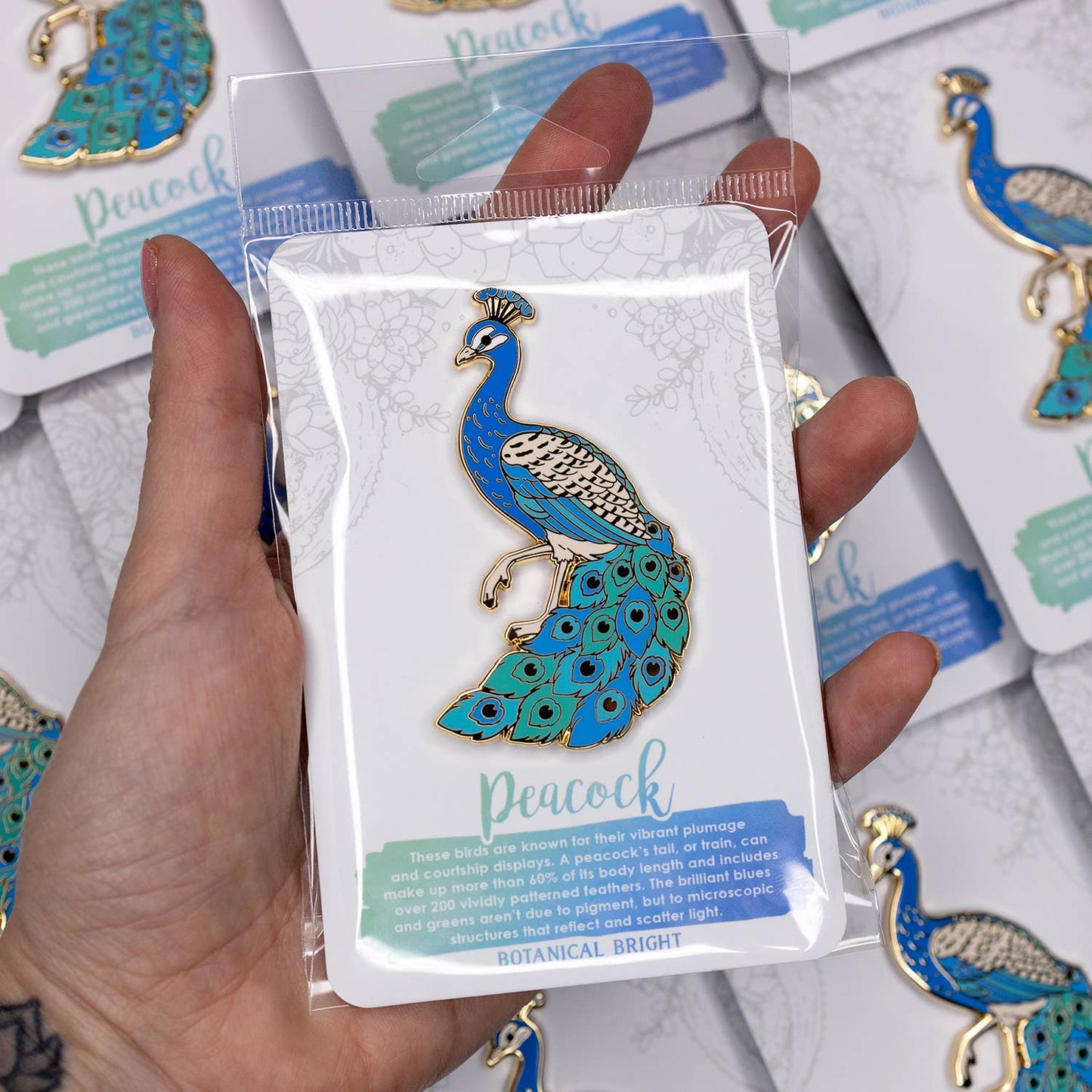 Peacock Deluxe Size Enamel Pin