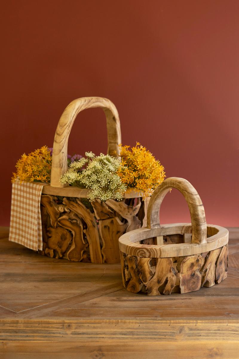 Driftwood Baskets with Handles