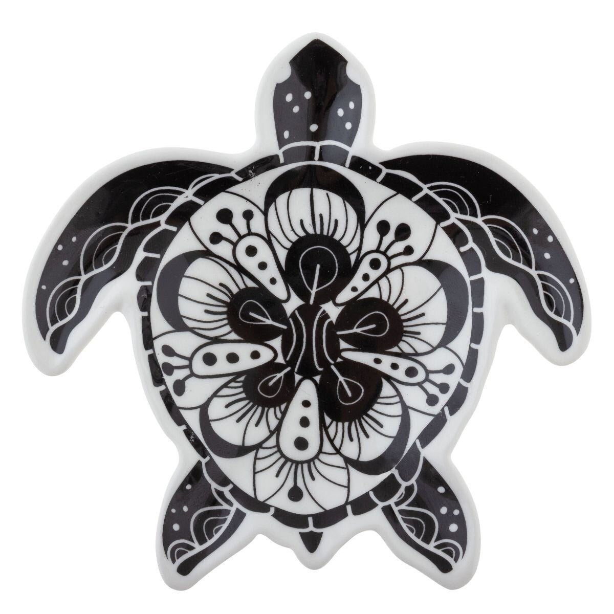 BOHO B&W SHAPED TRINKET TRAY TURTLE (F20)