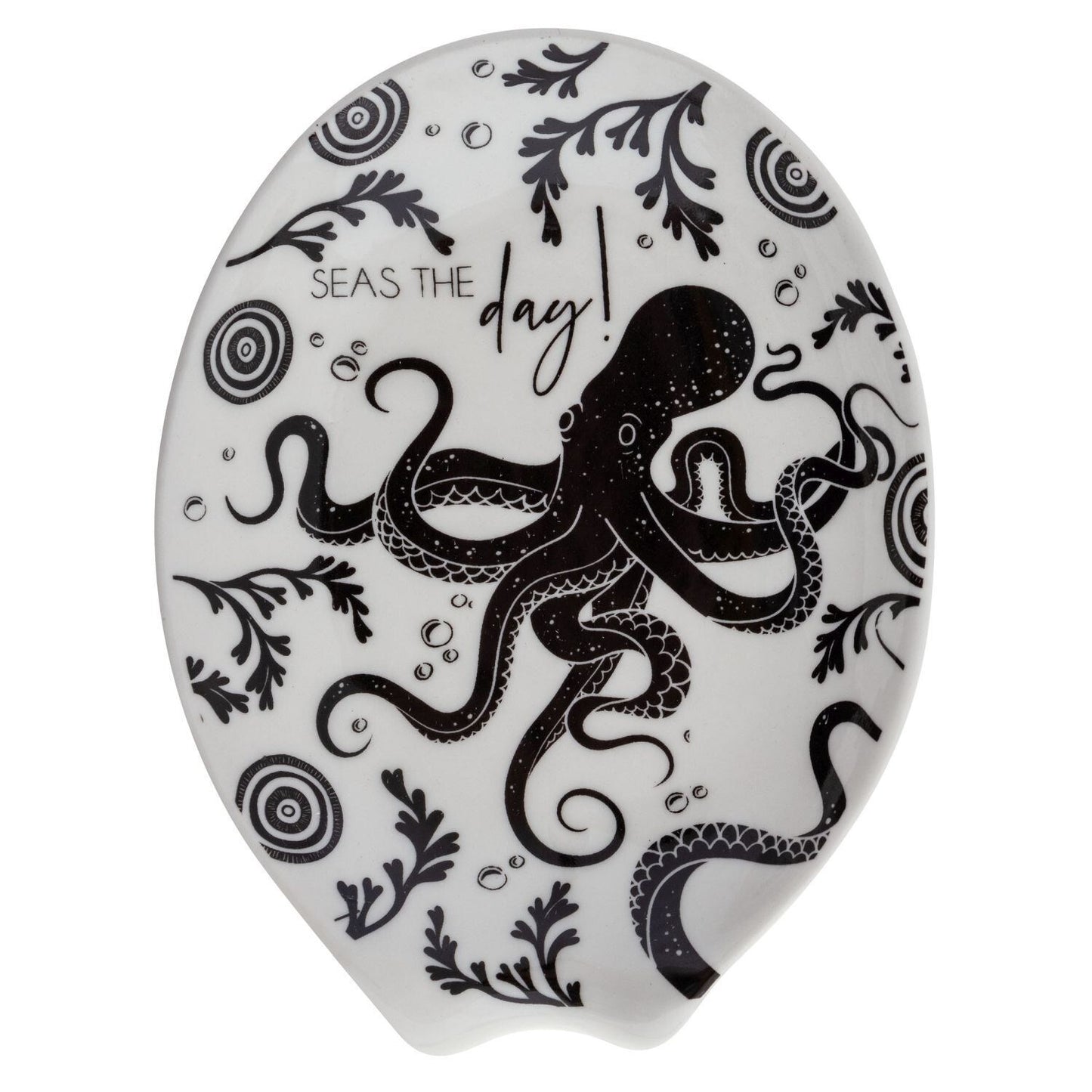 BOHO B&W CERAMIC SPOON REST OCTOPUS (F20)