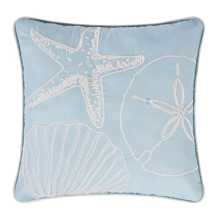COASTAL STARFISH W/SHELLS PILLOW