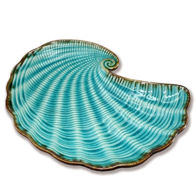 Shellie Shell Plate Ceramic Teal