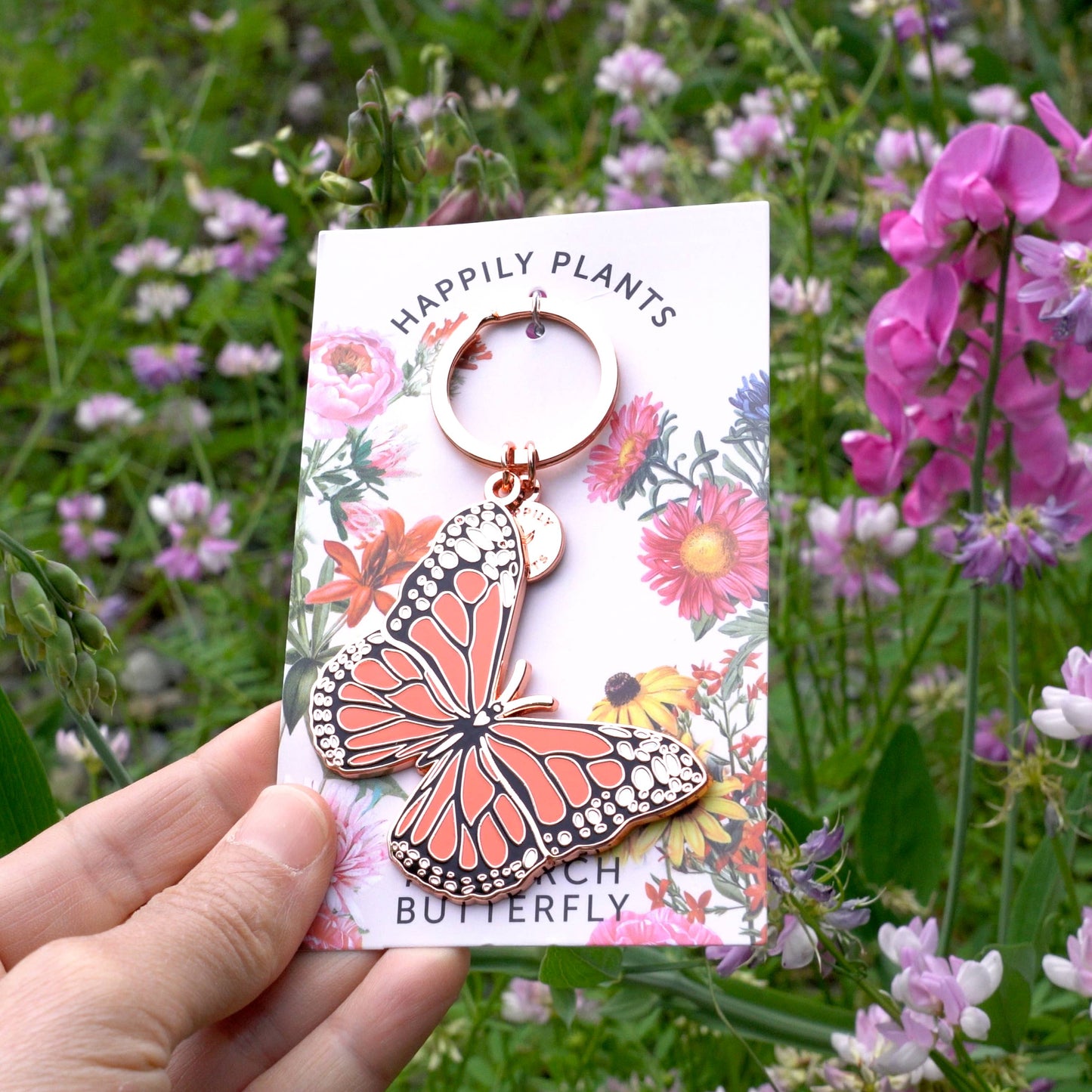Monarch Butterfly Keychain Bag Charm, Stocking Stuffer Gift