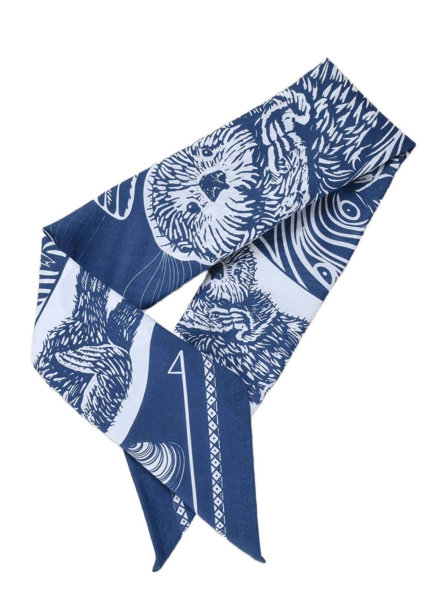 Otter Bandana - 100% Cotton - Nautical Print - Hanky Ascot