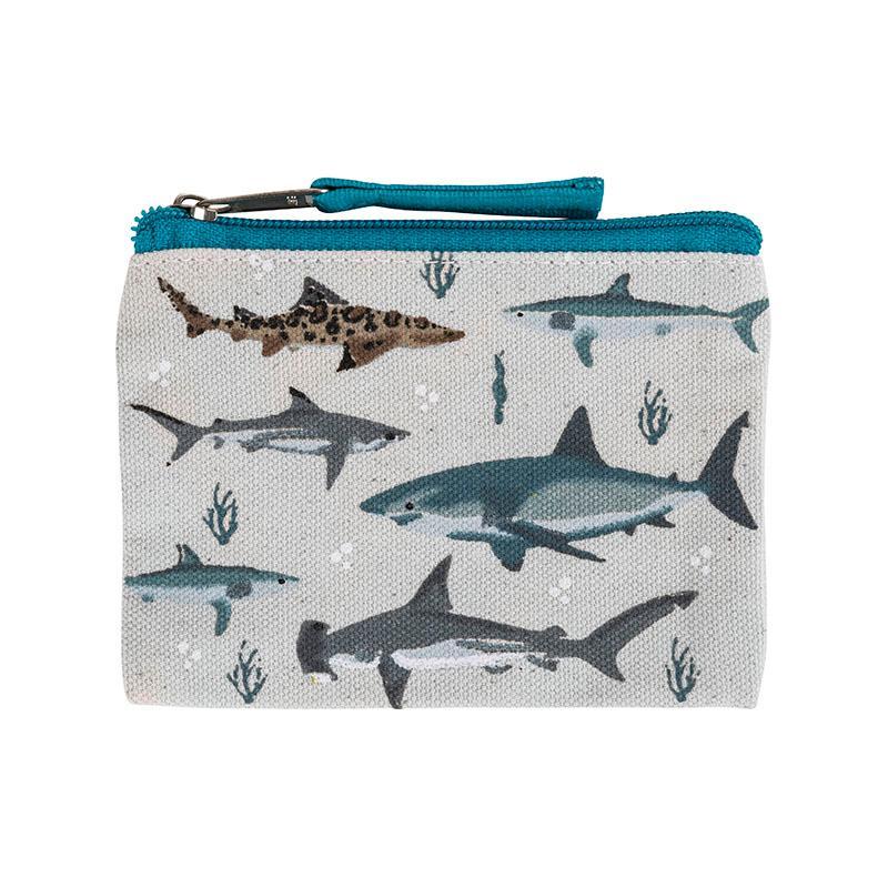 Coin Purse Organic Cotton Ocean 3.5" x 4.72”