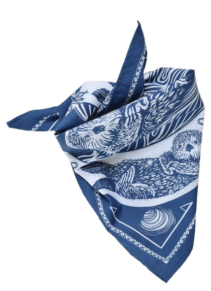 Otter Bandana - 100% Cotton - Nautical Print - Hanky Ascot