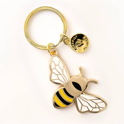 Queen Honey Bee Keychain Bag Charm, Garden Bee Gifts