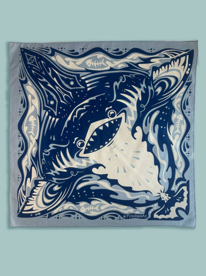 Shark Inspired Bandana- Fishdanas, 22 inch, USA Made