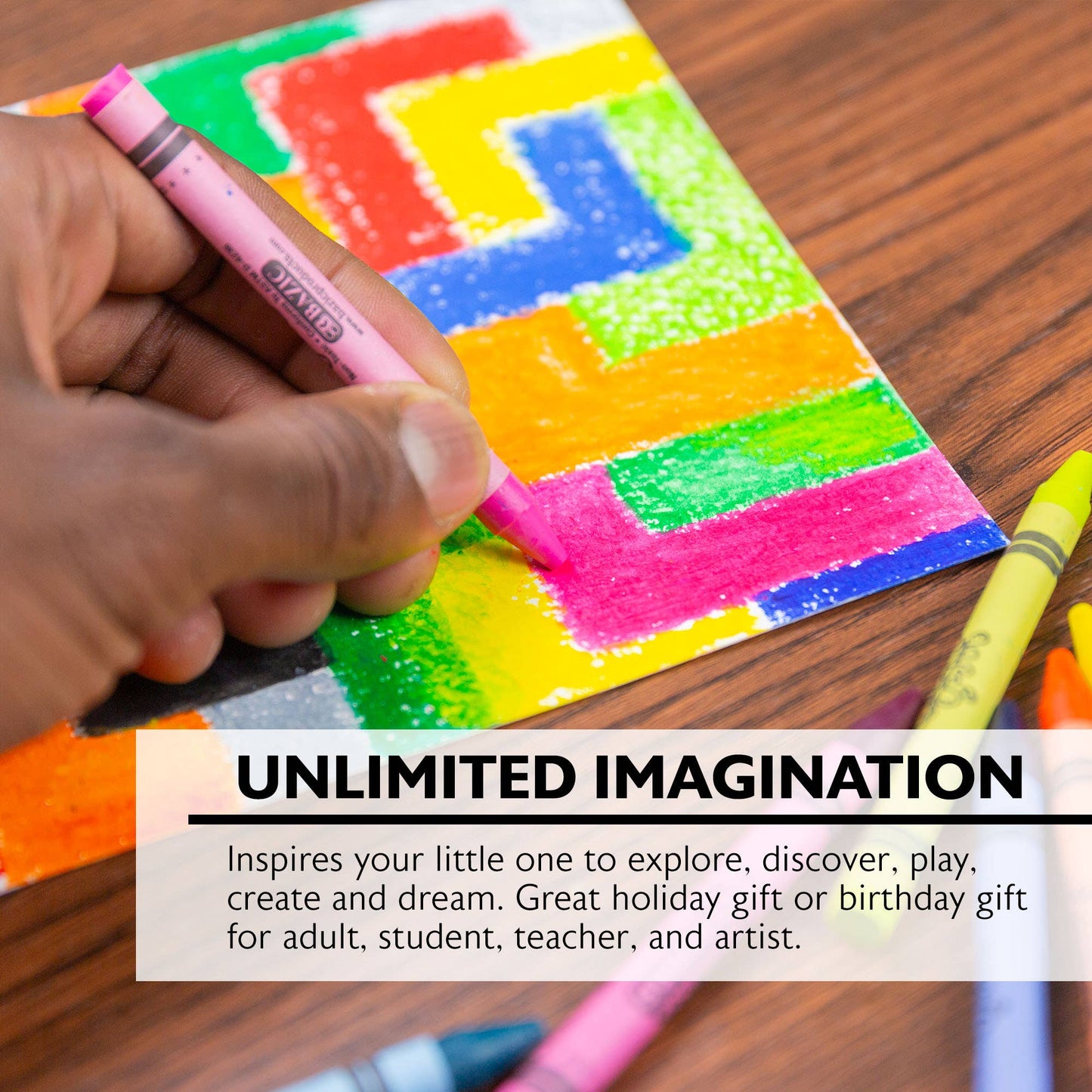 24 Color Washable Crayons, Premium Wax Crayons