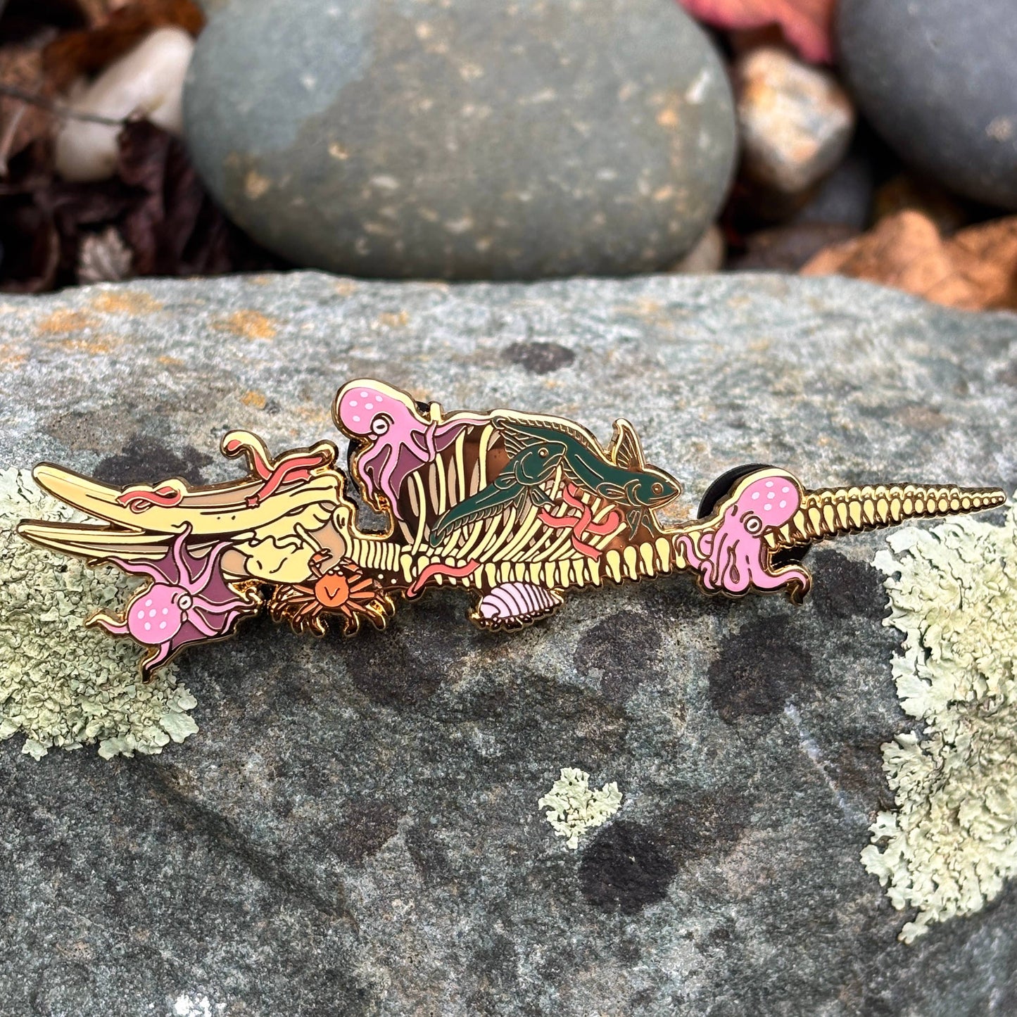 Whale Fall Enamel Pin