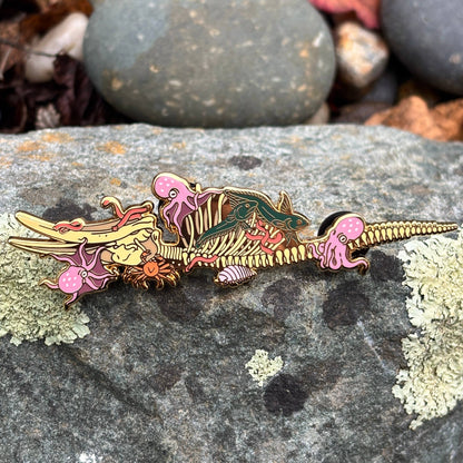 Whale Fall Enamel Pin