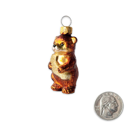 Mini Bear Hug Glass Ornament