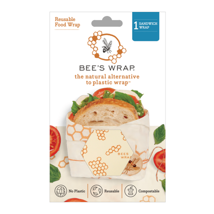 Bees Wrap Reusable Beeswax Sandwich Wrap - Honeycomb Print