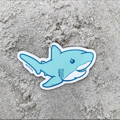 Blue chubby shark sticker