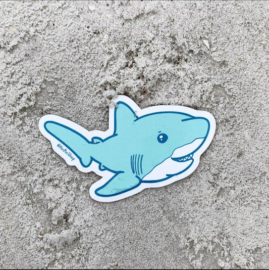 Blue chubby shark sticker
