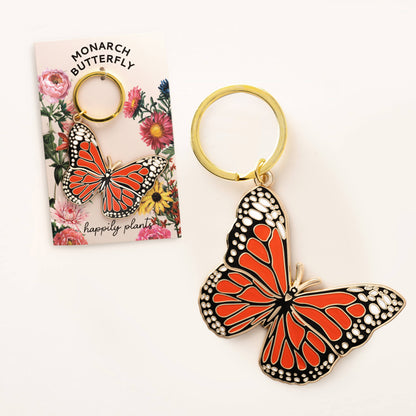Monarch Butterfly Keychain Bag Charm,  Stocking Stuffer Gift
