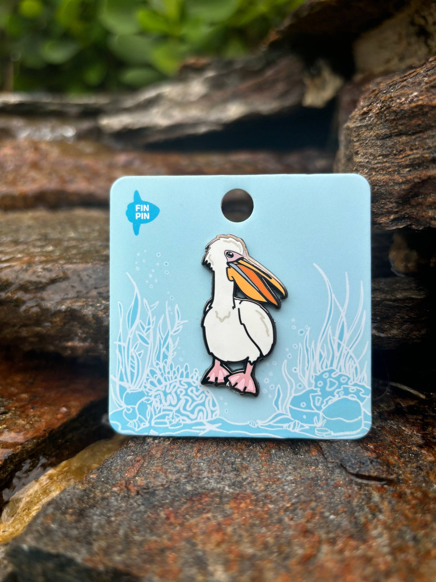 White pelican enamel pin • Patreon exclusive