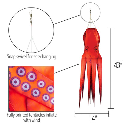 40" Octopus 3D Windsock