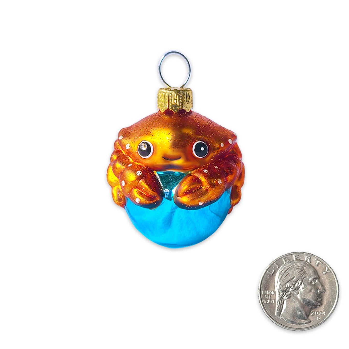 Mini Crab Glass Ornament