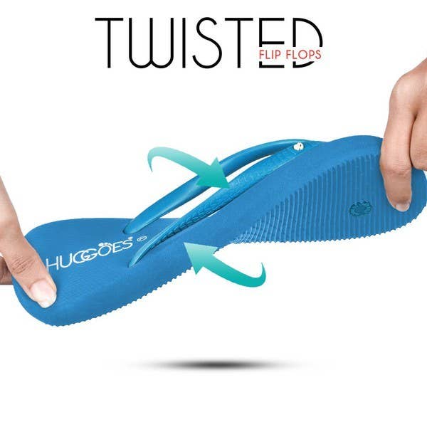 Huggoes - Azure Women's Natural Rubber Flip-Flops