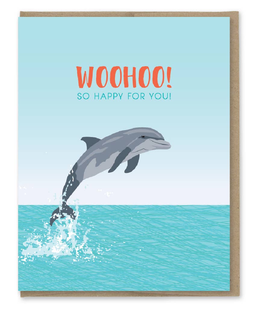 Woohoo Dolphin Congrats Card