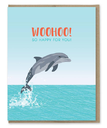 Woohoo Dolphin Congrats Card