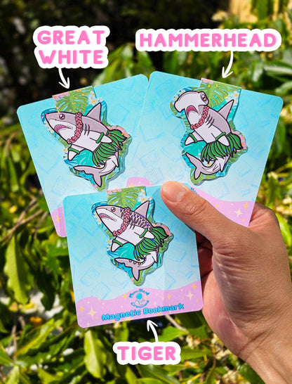 Hula Shark Magnetic Bookmarks | Book Lover Page Marker