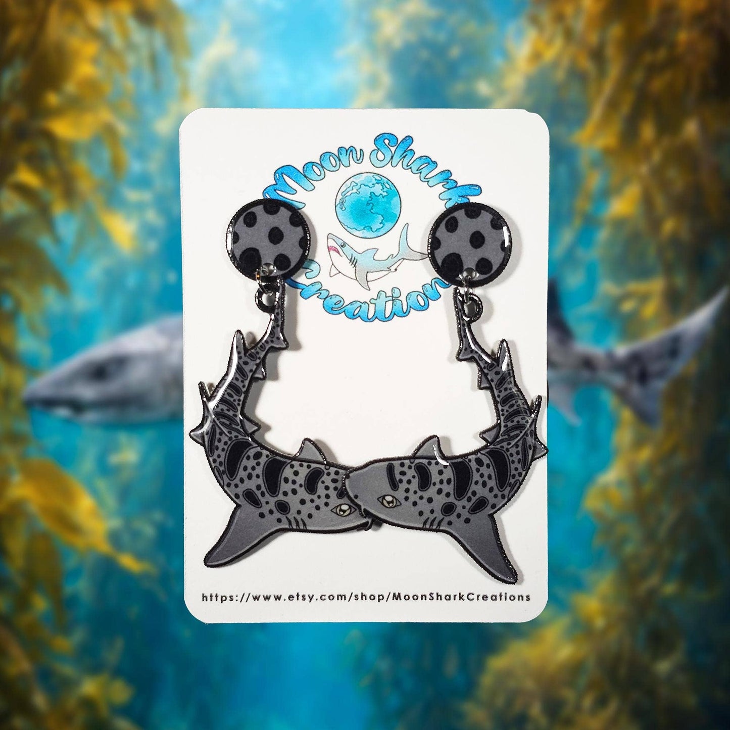 Leopard Shark Dangle Earrings | Fun Marine Life Jewelry