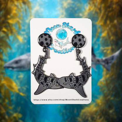 Leopard Shark Dangle Earrings | Fun Marine Life Jewelry