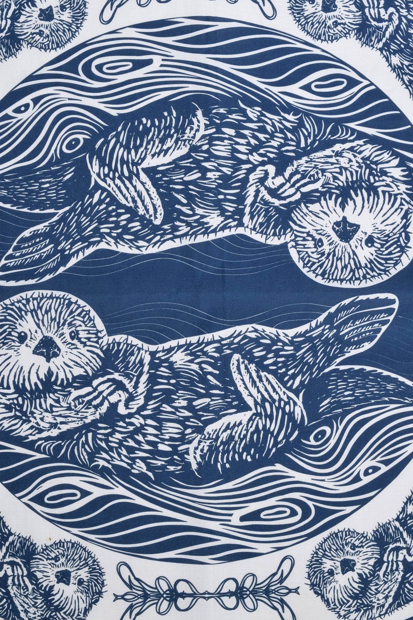 Otter Bandana - 100% Cotton - Nautical Print - Hanky Ascot
