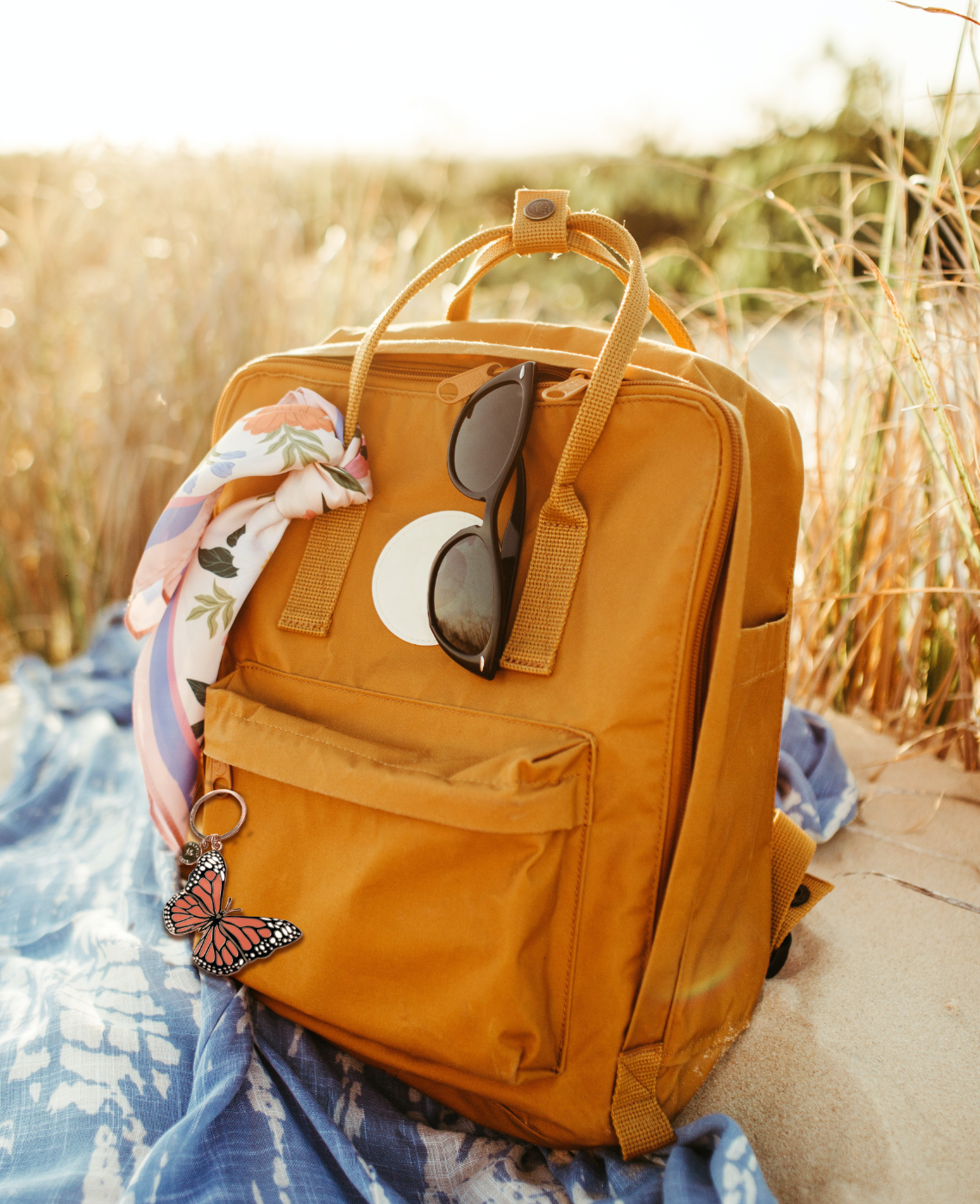 Monarch Butterfly Keychain Bag Charm,  Stocking Stuffer Gift