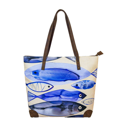 Sea Life Fish Coastal Ocean Canvas Tote Bag