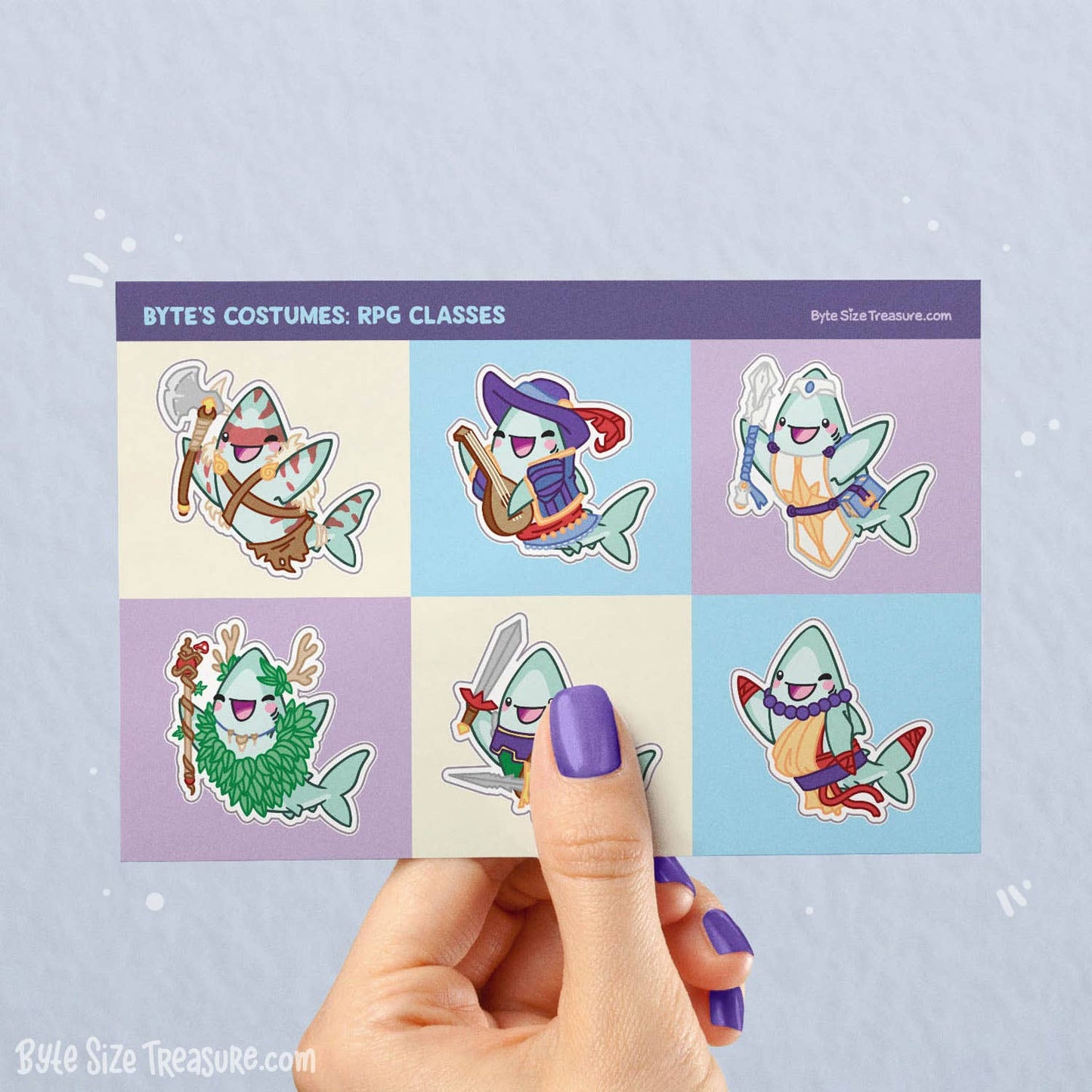 Shark Costumes - RPG Classes 1 Sticker Sheet