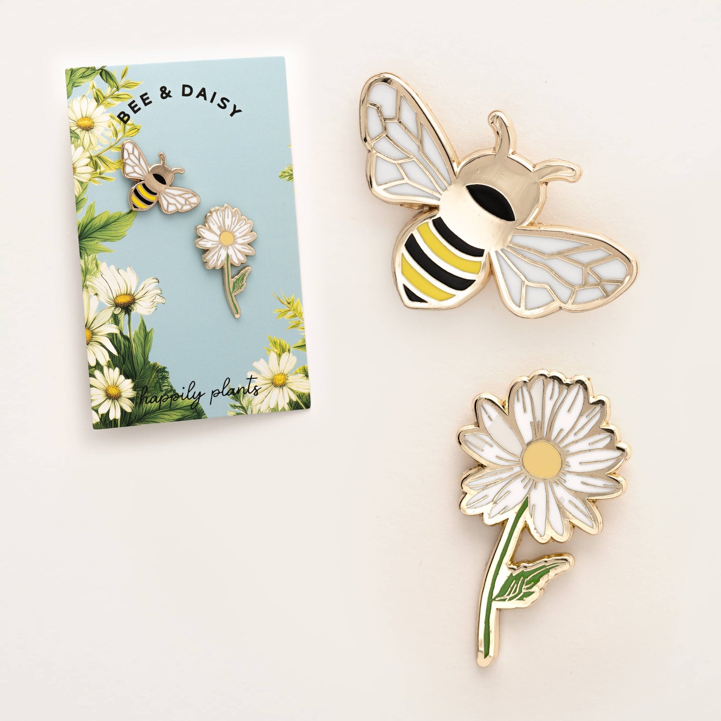Pollinator Gift Set  - Bee & Daisy Flower Pins