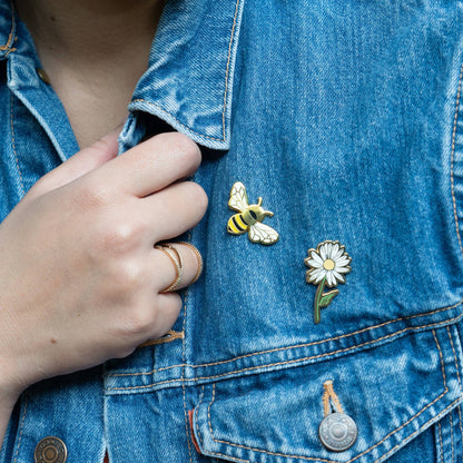 Queen Honey Bee Lapel Pin, Flower Garden Gifts