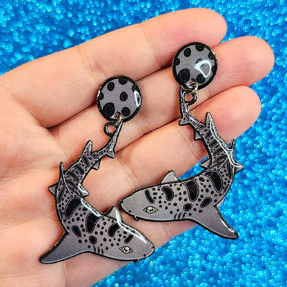 Leopard Shark Dangle Earrings | Fun Marine Life Jewelry