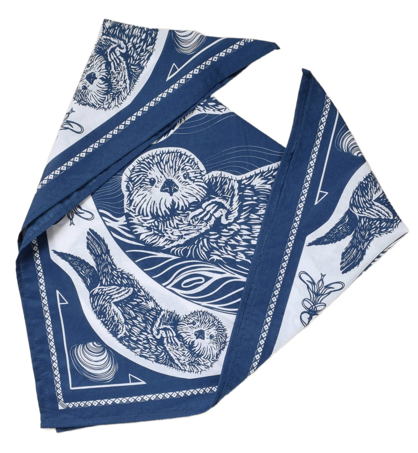 Otter Bandana - 100% Cotton - Nautical Print - Hanky Ascot