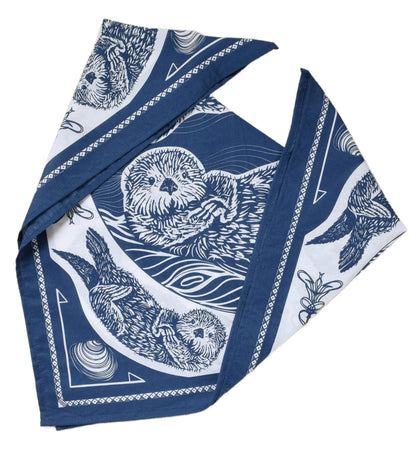 Otter Bandana - 100% Cotton - Nautical Print - Hanky Ascot