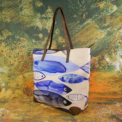 Sea Life Fish Coastal Ocean Canvas Tote Bag