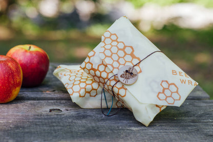 Bees Wrap Reusable Beeswax Sandwich Wrap - Honeycomb Print