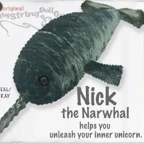 Nick the Narwhal String Doll Keychain