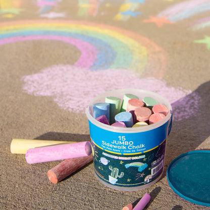 Jumbo Sidewalk Chalk, 15 Count Bucket