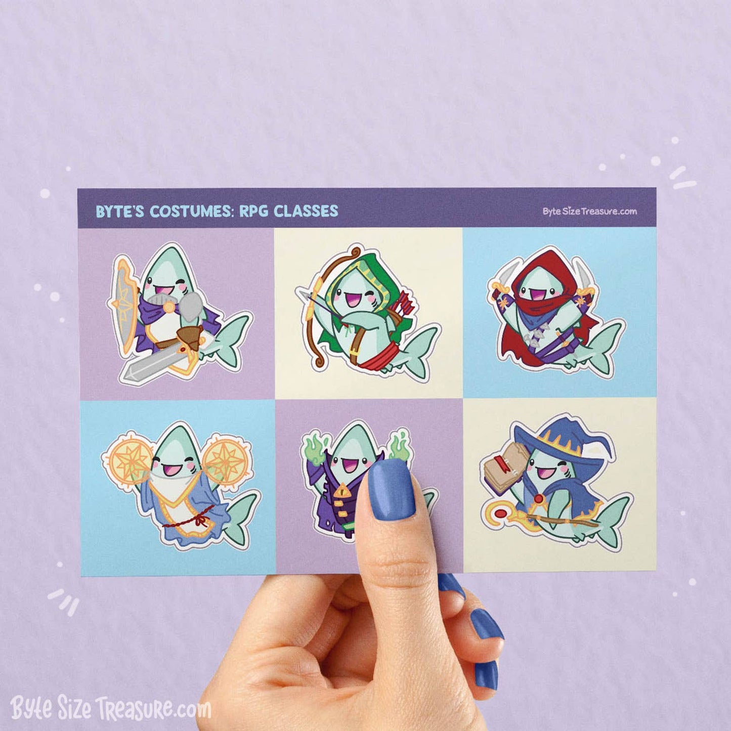 Shark Costumes - RPG Classes 2 Sticker Sheet