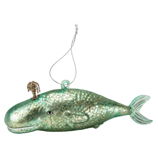 Glass Whale Ornament